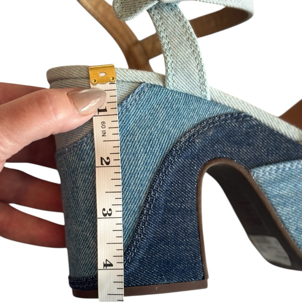 NIB: SCHUTZ Isabelle Denim Platform Sandals - Picture 6 of 11